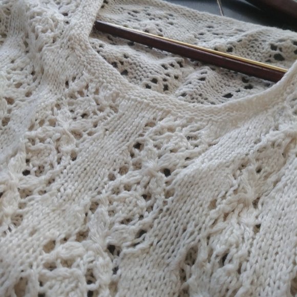 Long Knitted custom made dress size L  nude tan check VIDEO - Picture 11 of 15